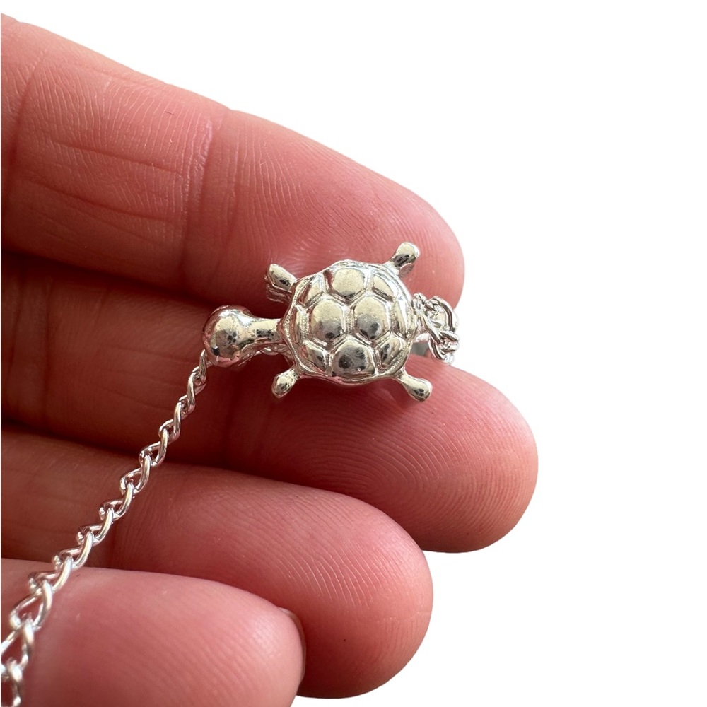 Silver Turtle Charm Adjustable Anklet - image 4